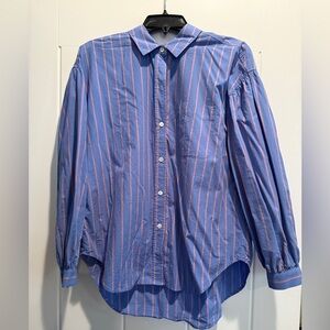 Rails Blue and Pink Striped Women's Button Down Shirt